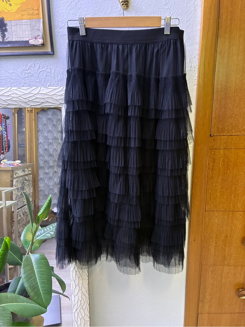 Dress Forum Black Tiered Tulle Maxi Skirt